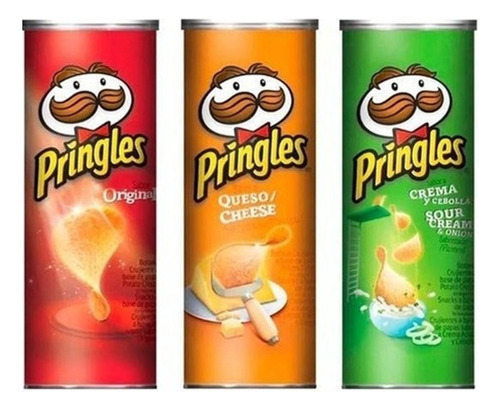 Imagen 3 de 3 de Papas Pringles Cebolla 124gr X 3 Unid