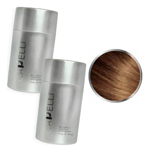 2pz Capelli® 21gr Microfibra Capilar Calvicie Caida Cabello Castaño Claro