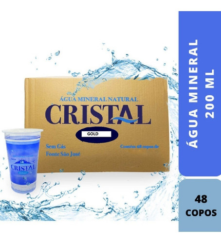 Água Mineral Cristalina Copo 200ml - Caixa Com 48 Unidades