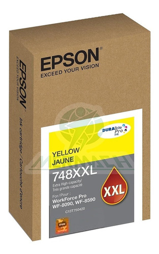 Tinta Epson 748xxl 69ml Amarillo Wf-6090, Wf-6560 7,000 Pag