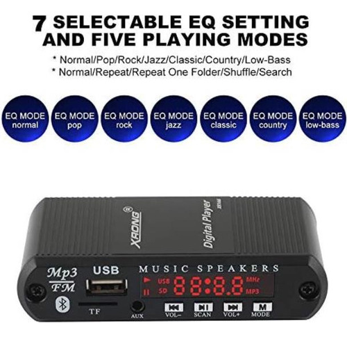 Receptor De Audio Bluetooth Radio Fm, Reproductor Digital Mp