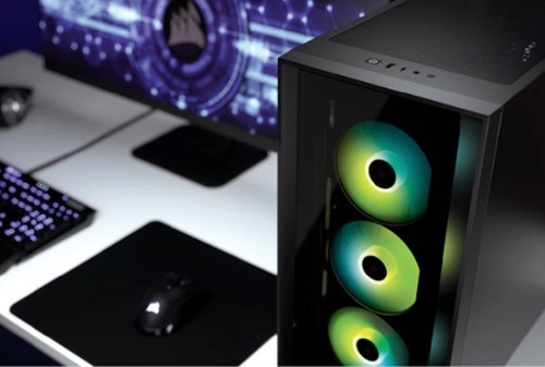 Gabinete Corsair Icue 4000x 3 Ventiladores Rgb Negro Color Negro Negro