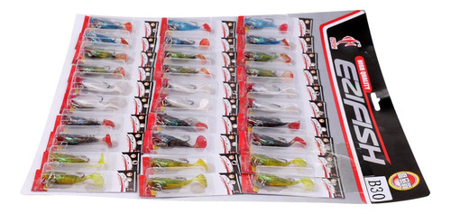 30pcs Tout Shad Silicona Señuelos Suaves Cebos De Pesca .