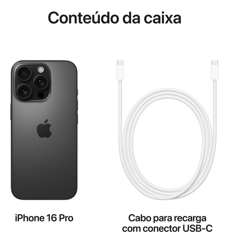 Apple iPhone 16 Pro (1 TB) - Titânio-preto (Novo com caixa aberta)