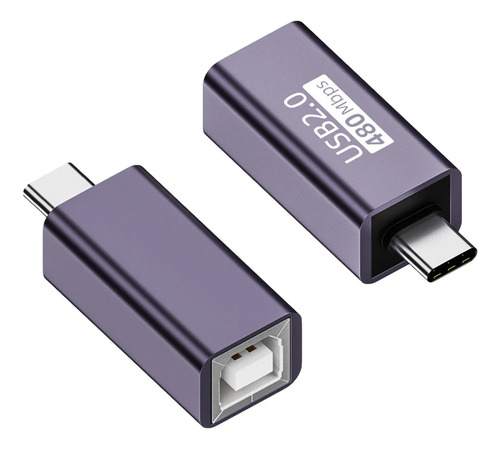 Adaptador Tipo C Macho A Usb B 2.0 Hembra Impresora / Mike Gris Oscuro