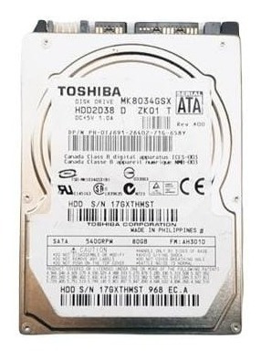 Imagen 2 de 5 de Disco Duro Toshiba + 80gb + Mk8034gsx Sata Hdd2d38