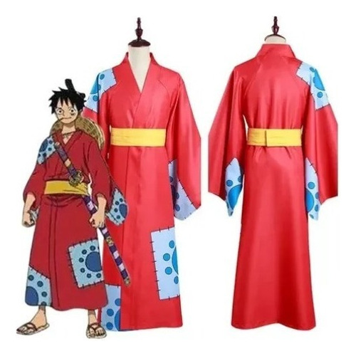 One Piece De Monkey D. Luffy De Cosplay Kimono Traje