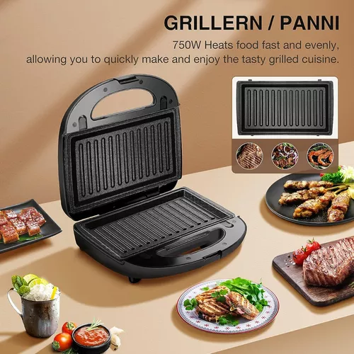 Wafflera Sandwichera Grill Electrica 3 En 1 Super Practica