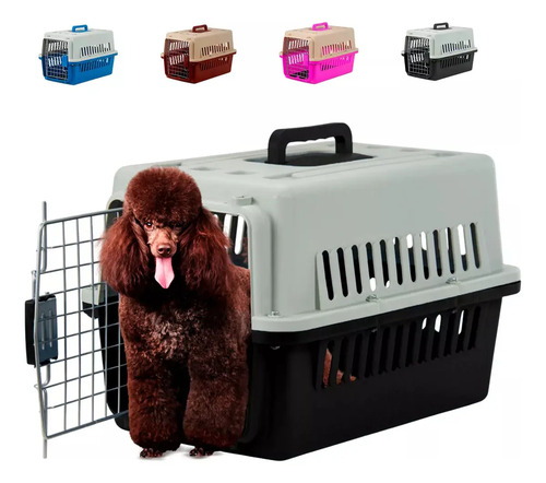 Cuory Jaula Transportadora Perro Gato Mascota Mediano Portátil 31x48x31cm Color Negro