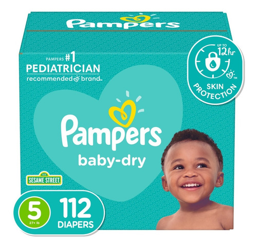 Pañales Pampers Baby Dry, Talla 5, 112 Pzs