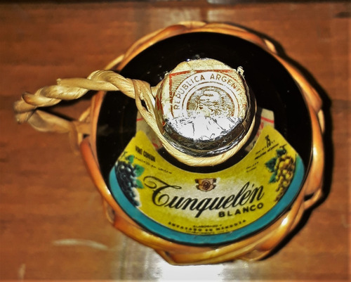 Damajuana Miniatura Vino Blanco Tunquelen Cerrada Llena (Usado)