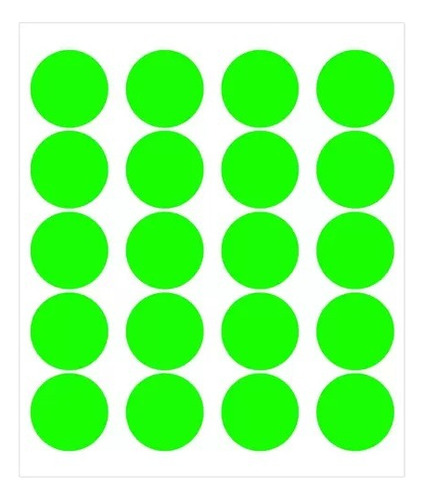 Etiqueta Adesiva Bolinha Verde Fluorescente 1,0cm Roloc/1000