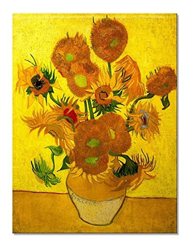 Wieco Art Hd Prints Jarrón Con Quince Girasoles De Van Gogh