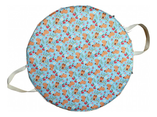 Playmat De Juego Para Bebés Impermeable Y Acolchada Bolso Carpincho Celeste