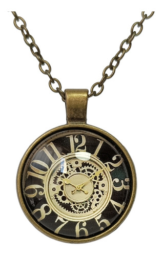 Colgante Collar Acrystal Clock Reloj Vintage Steampunk Goth