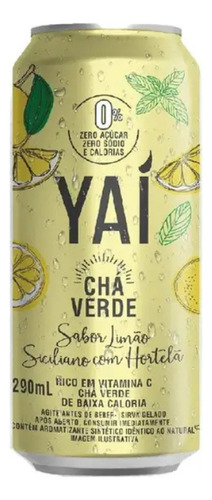 Cha Verde Sabor Limao Siciliano Com Hortelã 290ml Yaí