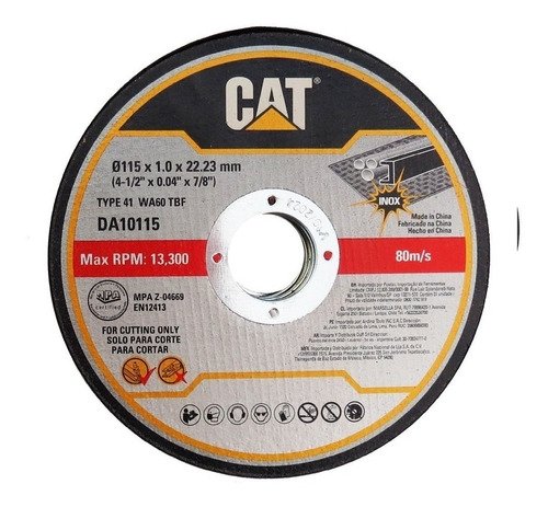 Set 10 Discos Para Amoladora 115mm 4 1/2 Pg Cat Caja Metal