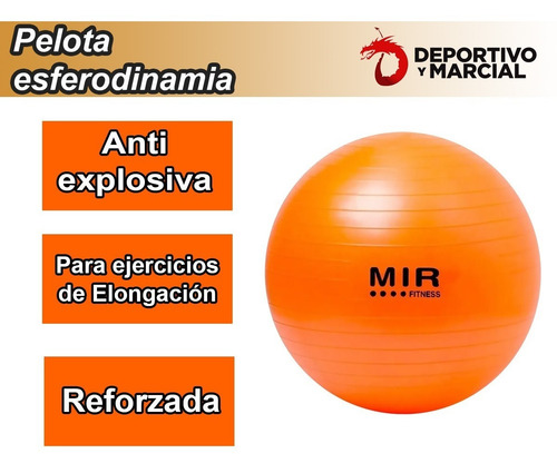 Pelota De Esferodinamia Mir 45 Cm Reforzada Yoga Pilates Gym