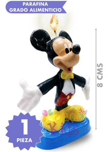Vela Pastel Mickey Mouse Artículo Fiesta Decoración - Mic0h1