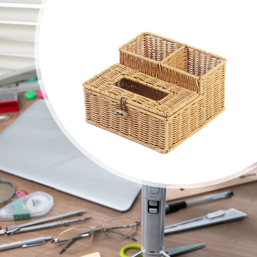 - Caja De Almacenamiento De Pañuelos De Papel Tejida, Caja