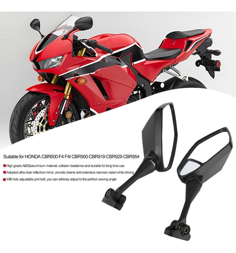 Imagen 2 de 7 de 1 Par De Espejos Retrovisores Laterales Para Honda Cbr600 Cb