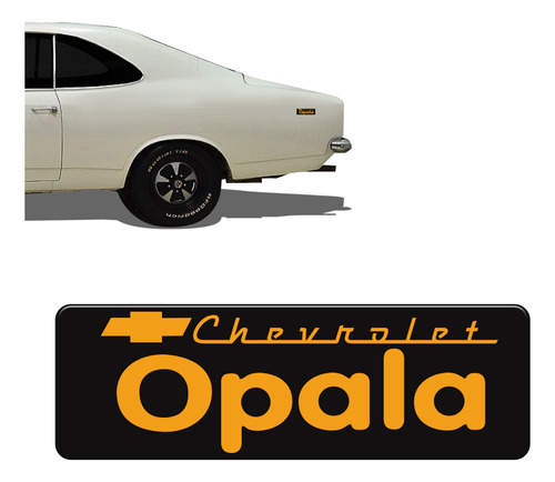 Adesivo Chevrolet Opala Preto Dourado Resinado - Genérico