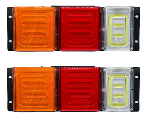 Faro Led Acoplado Tricolor Marchaatrás Giro Posicion Stop X2