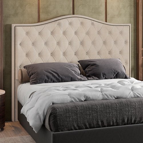 Cabeceira Cama Box King Quarto 195cm Grécia Linho Creme