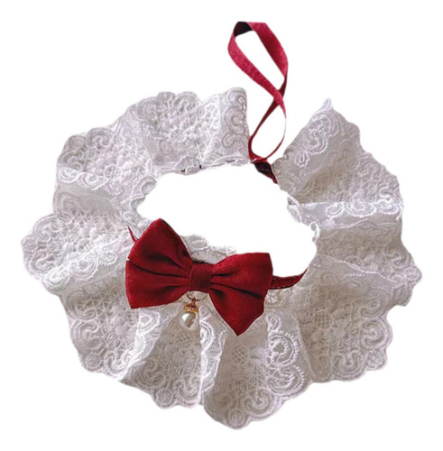 Gato Encaje Bowknot Collar Gato Tocina Vestida Suministros