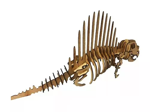 Dinossauro Dimeterodon p/ montar, Quebra-Cabeça 3D, 30 peças, Brinquedo e  decoração MDF