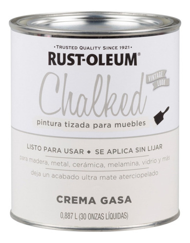 Pintura Tizada Ultra Mate Chalked Rust Oleum Crema Gasa