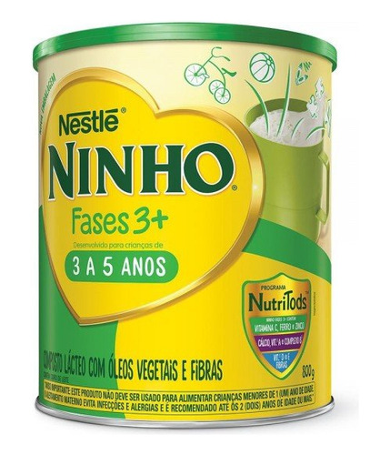 Composto Lácteo Ninho Fases 3+ Nestlé 3 A 5 Anos 800g