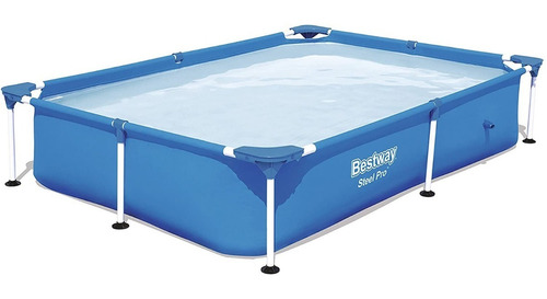 Alberca estructural rectangular Bestway 56401 con capacidad de 1200 litros de 2.21m de largo x 1.5m de ancho azul