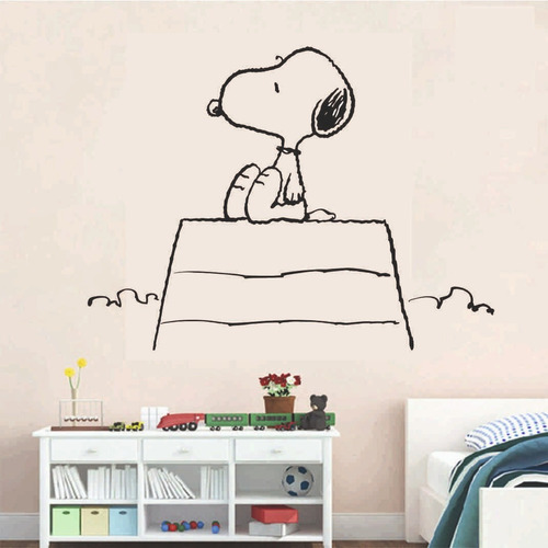 Vinilos Decorativo Snoopy Dog Cama Habitacion Cuarto 60 X 50