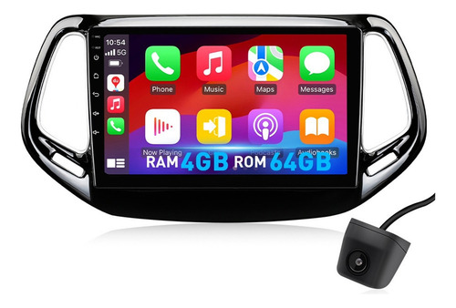 Estéreo 4+64g Carplay For Jeep Compass 2018-2021 4k Wifi6