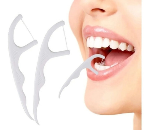 120 Palillos Hilo Dental 2en1 Higiene Limpieza Placa Adulto