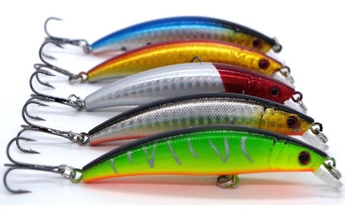 5 X Señuelos Duros Pesca Alevin Minnow Carnadas 9 Cm 8.5 Gr