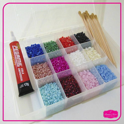 Kit Artesanato Iniciante Meia Pérola 4mm Atacado Completo