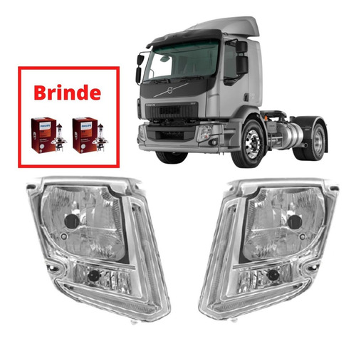 Par Farol Volvo C/ Led Vm 14 À 19 Lado Direito Lado Esquerdo