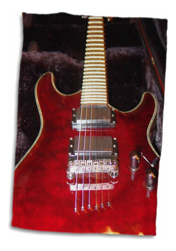 3d Rose Up-close Guitarra Roja Twl_35380_1 Toalla, 15  ...