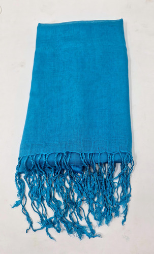 Pashmina Spiga 31 Chalina Lisa Elegante Y Versátil Turquesa Liso Unico