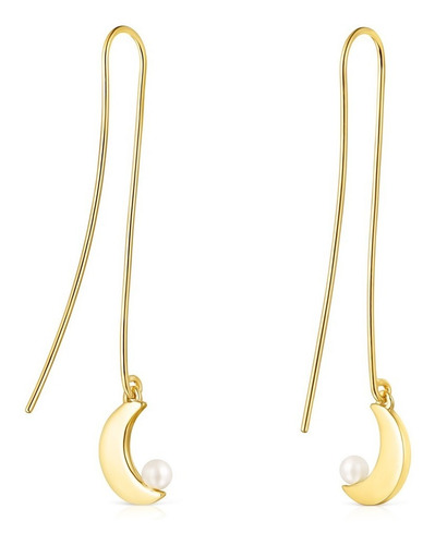 Pendientes Nocturne Luna Plata Vermeil, Diamantes Tous