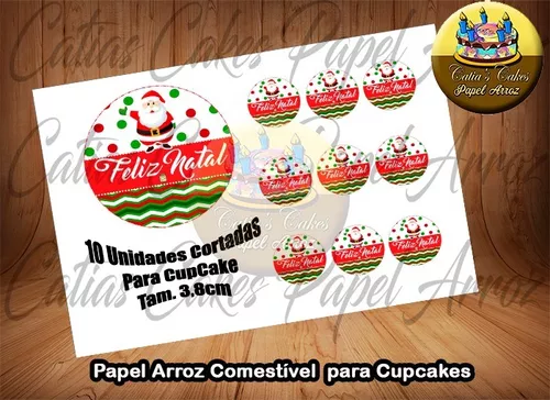 Natal Papel De Arroz Para Bolo 1 Kg Redondo E Cupcake em Promoção na  Americanas