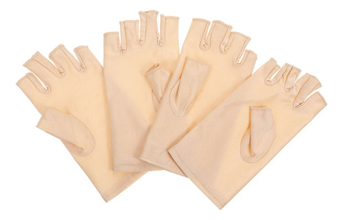 2 Pares De Guantes De Spandex Transpirables Con Medio Dedo P