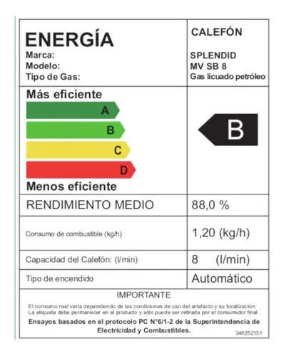 Calefont 8 Litros Tiro Natural Gas Licuado Master Splendid