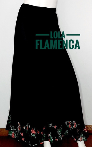 Falda De Baile Flamenco O Español Con Volado Floreado T M