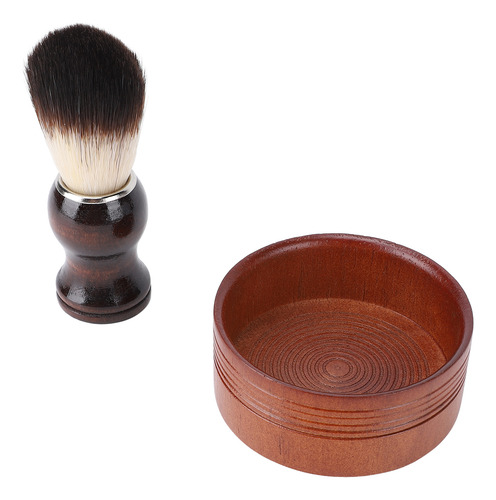 Set De Brocha De Afeitar Y Cuenco De Madera, Kit De Aseo Par