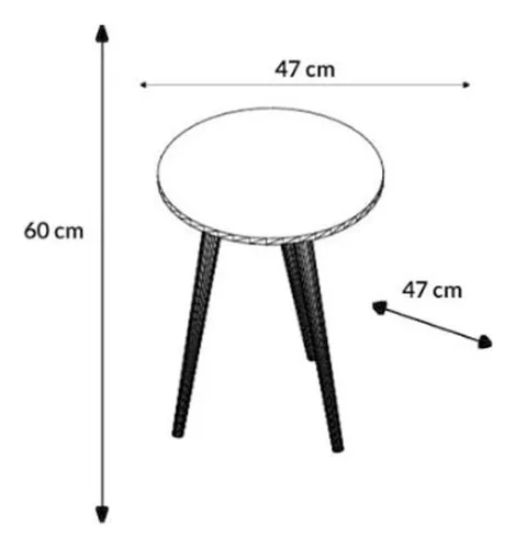 Mesa De Living Lateral Redonda Patas Altas 100% Mdp