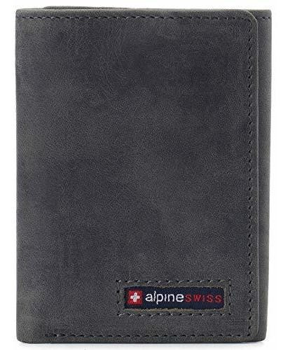 Alpine Swiss Leon - Cartera Triple Segura Rfid Para Hombre, 