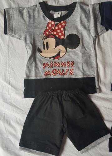 Conjunto  Manga Corta Mickey, Remera Y Short Hermosos!